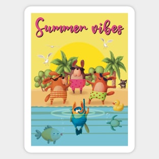 Summer vibes on the beach Sticker